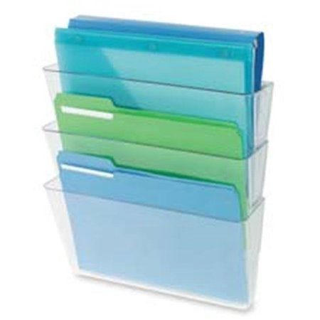 DEFLECTO Deflect-O Corporation DEF73601RT Wall Pocket System- 3-Letter Pockets- 13in.x4in.x14in.- Clear DEF73601RT